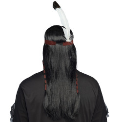 Indiánská paruka s čelenkou a culíky